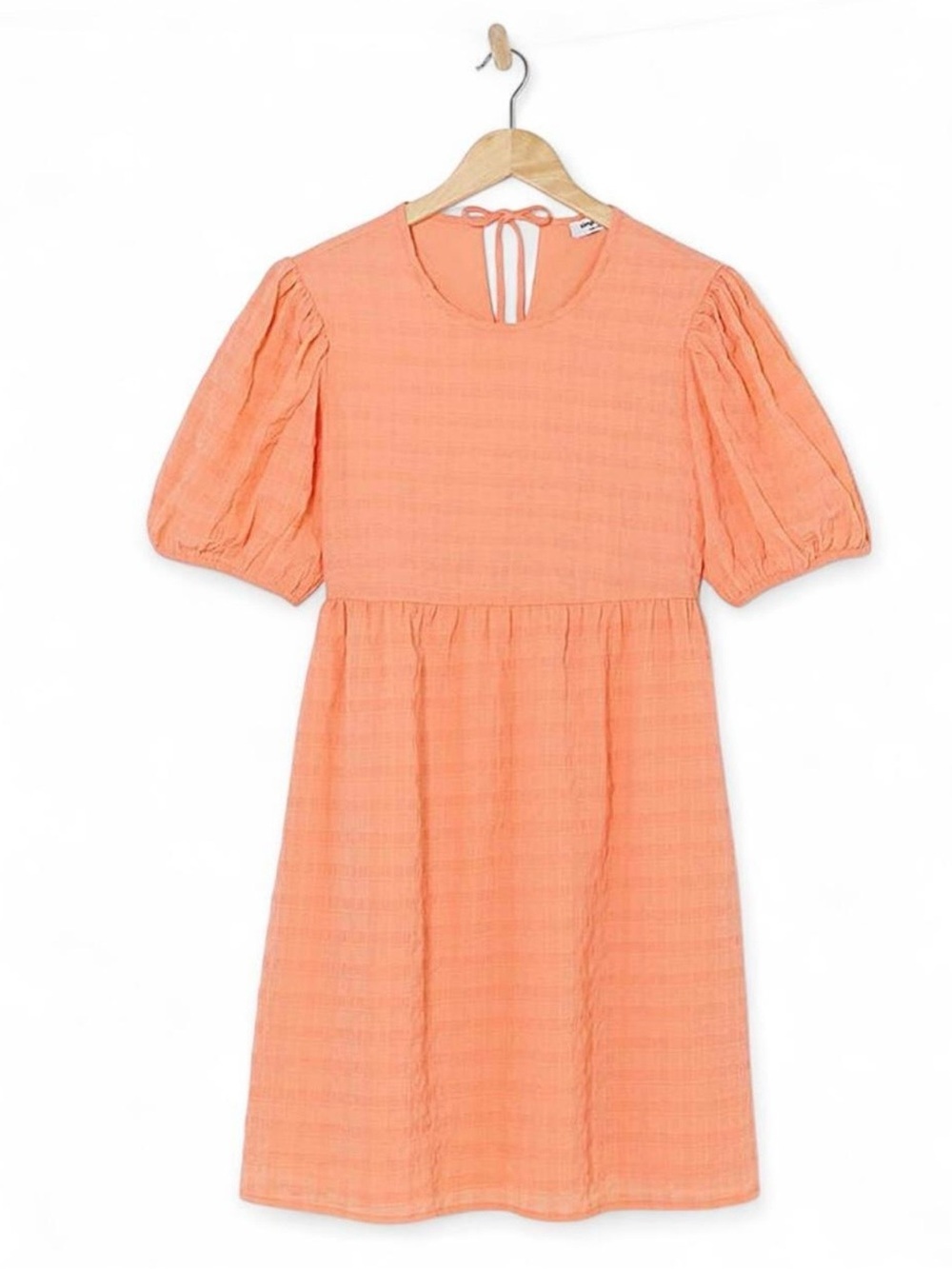 Regencycore style Simply Be fiery coral check bow detail smock dress xl